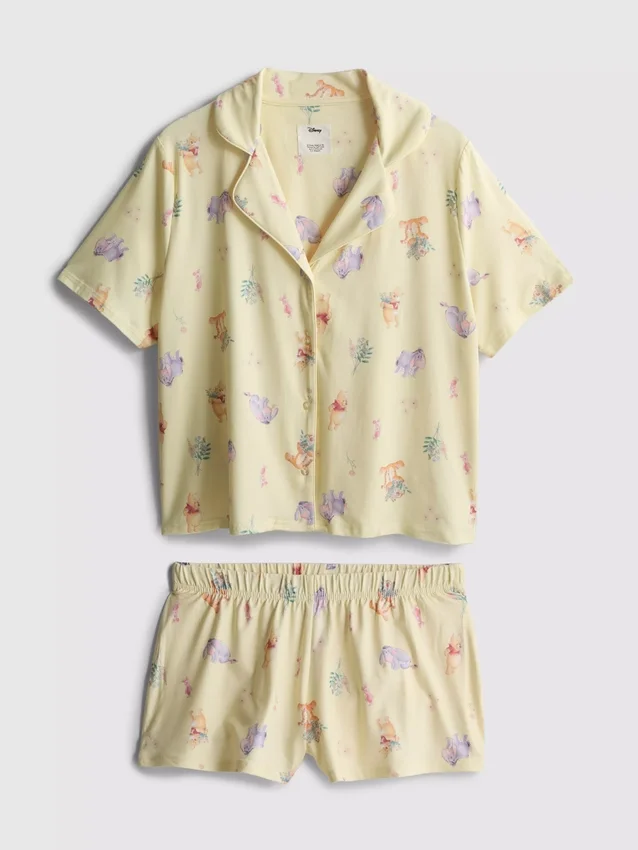 Disneys Winnie the Pooh-pyjamasser med korte bukser i boyfriend-stil