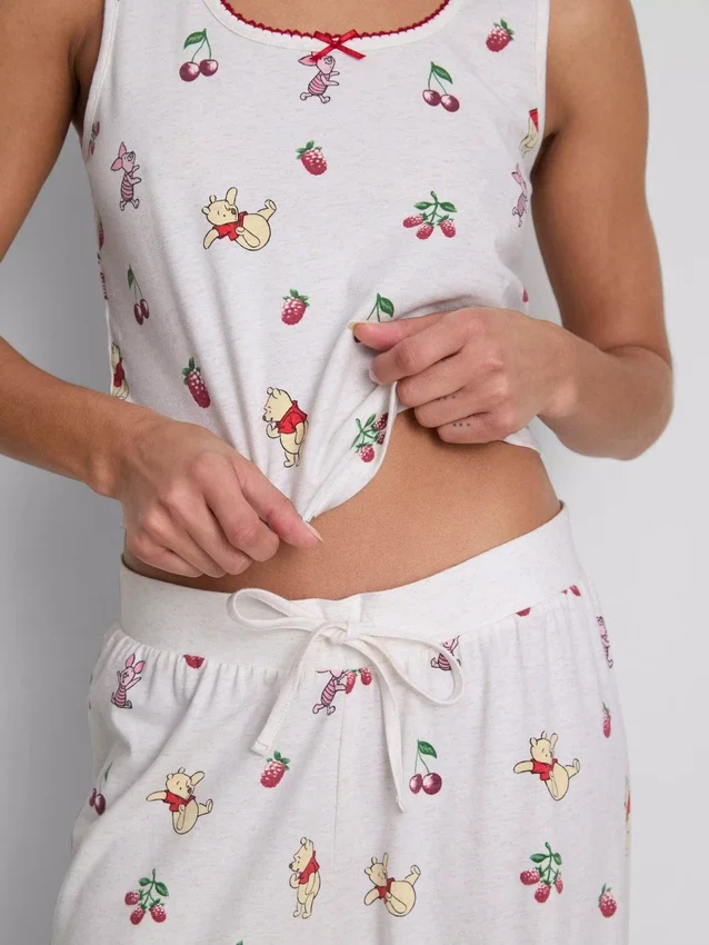 Disneys Winnie the Pooh-pyjamasser med tanktop i bomuldsrig kvalitet med print