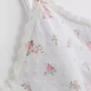 Dobby-pyjamasser-cami i bomuld med blomsterprint