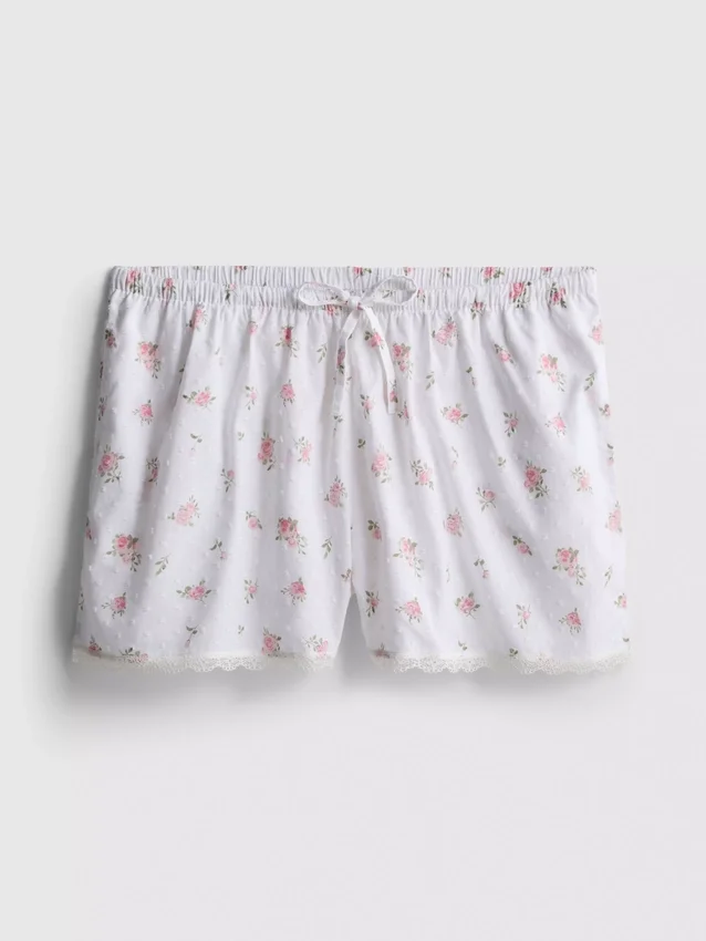 Dobby-pyjamasser i bomuld med blomsterprint
