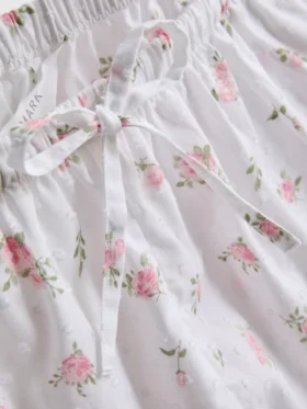 Dobby-pyjamasser i bomuld med blomsterprint