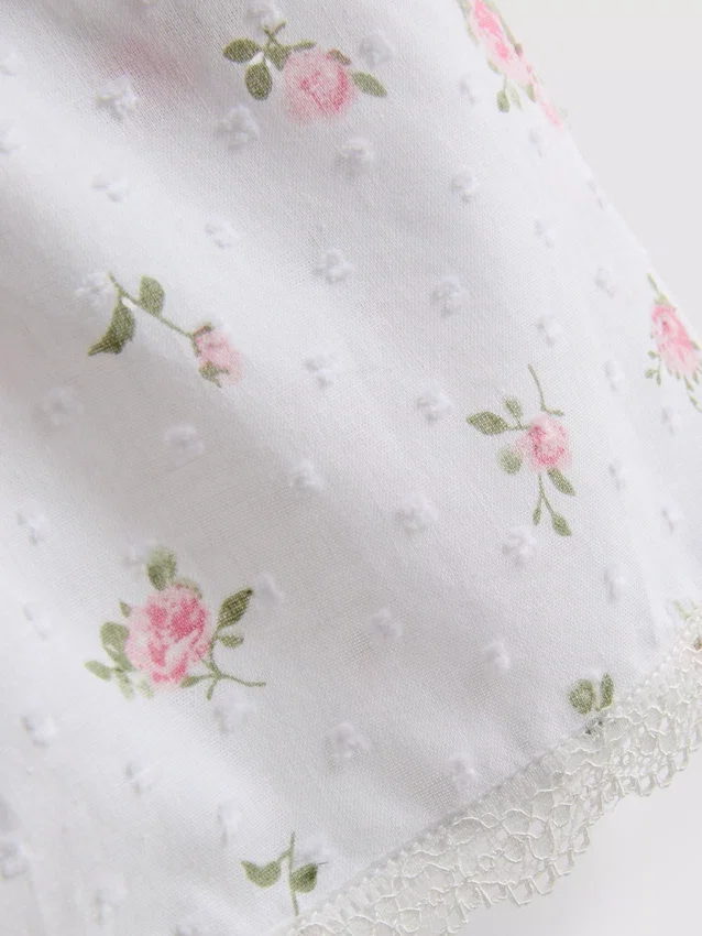 Dobby-pyjamasser i bomuld med blomsterprint