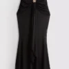 Draperet midi-nederdel i mesh