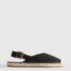 Espadrille-sandaler med spænde bagpå