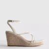 Espadriller med remme og kilehæl