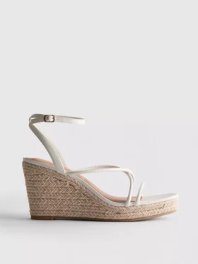 Espadriller med remme og kilehæl