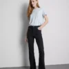 Flared jeans i bomuldsdenim med mellemhøj talje