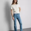 Flared jeans i bomuldsdenim med mellemhøj talje