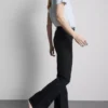 Flared jeans i bomuldsdenim med mellemhøj talje