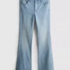 Flared jeans i bomuldsdenim med mellemhøj talje