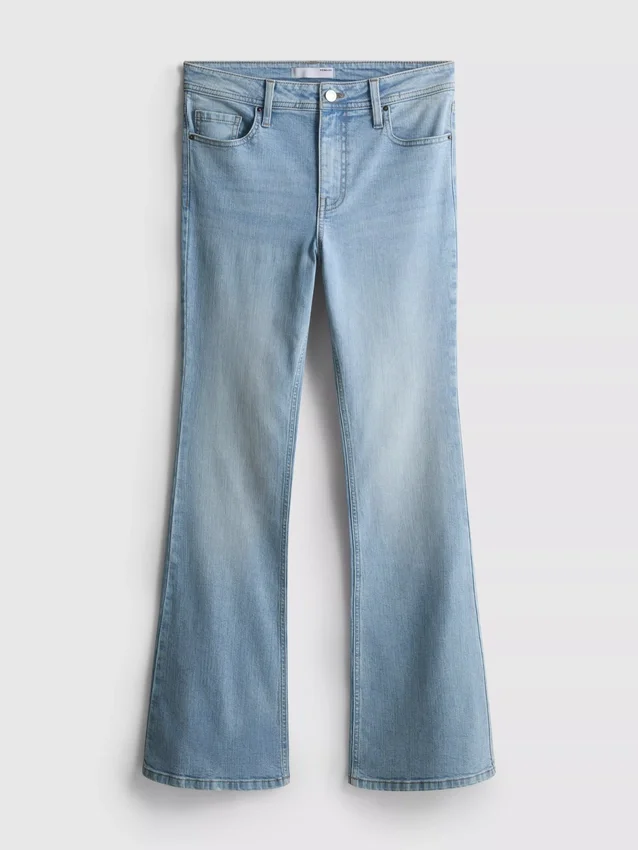 Flared jeans i bomuldsdenim med mellemhøj talje