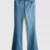 Flared jeans i bomuldsdenim med mellemhøj talje