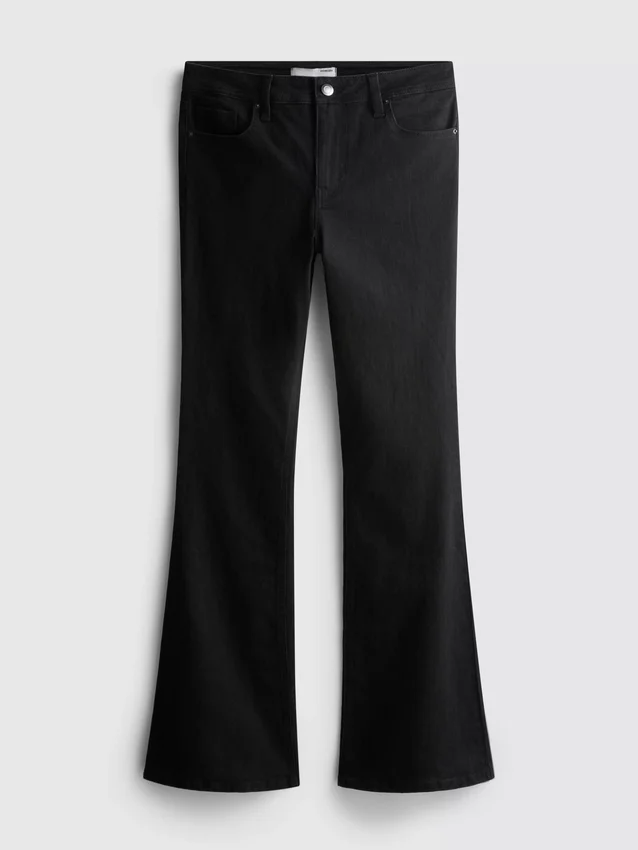 Flared jeans i bomuldsdenim med mellemhøj talje
