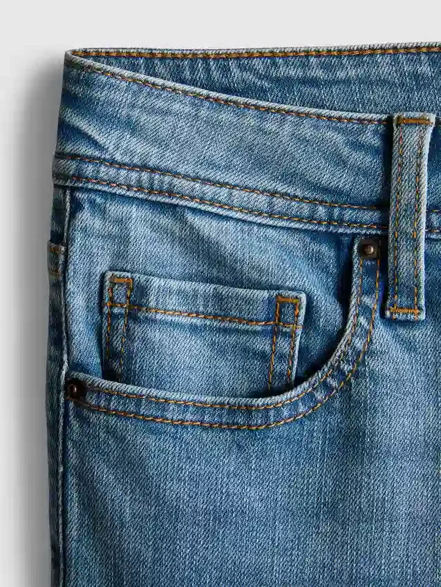 Flared jeans i bomuldsdenim med mellemhøj talje
