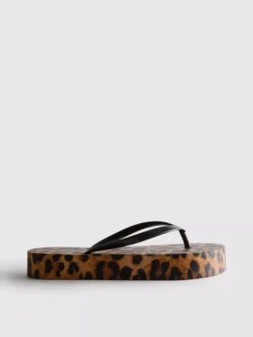 Flatform-klipklapper med leopardmønster
