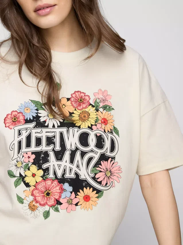 Fleetwood Mac afslappet bomulds-T-shirt med grafisk print