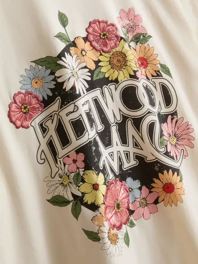 Fleetwood Mac afslappet bomulds-T-shirt med grafisk print