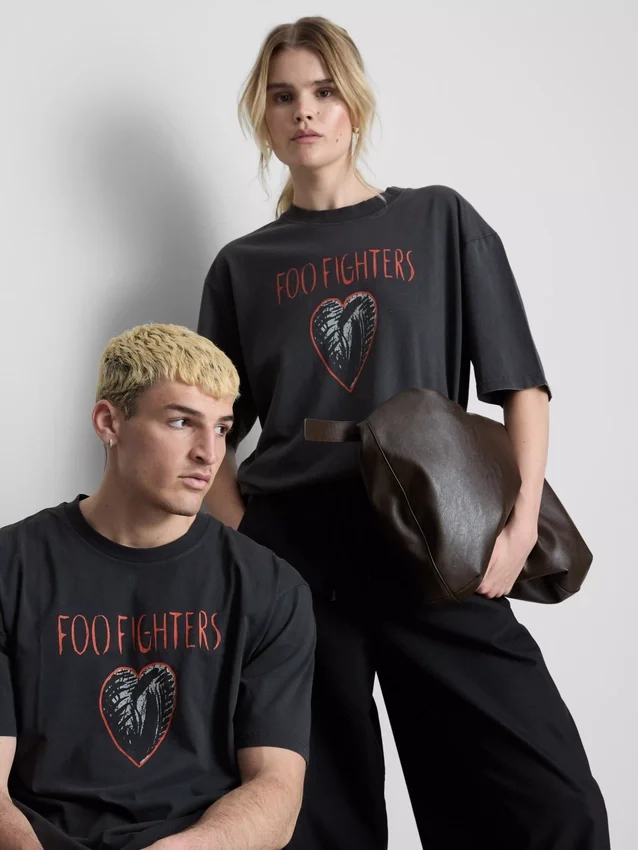 Foo Fighters-T-shirt med grafisk print