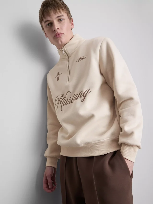 Ford Mustang sweatshirt med halv lynlås