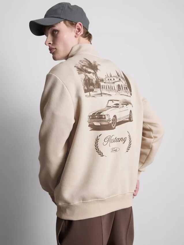 Ford Mustang sweatshirt med halv lynlås