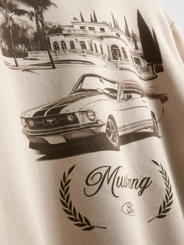Ford Mustang sweatshirt med halv lynlås