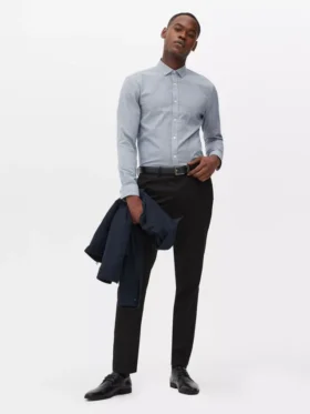 Formelle bukser i twill med slim fit