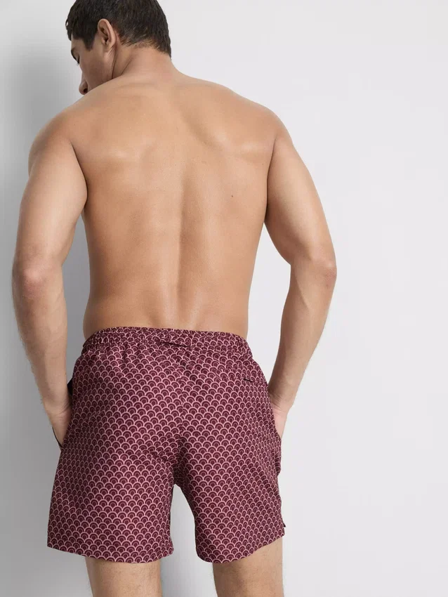 Geometriske badeshorts med snøre