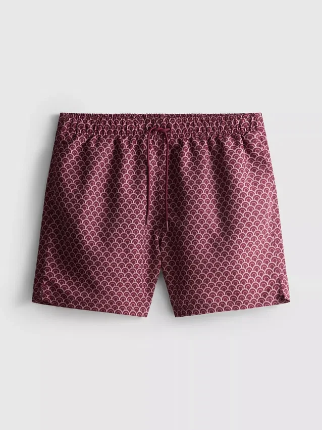 Geometriske badeshorts med snøre