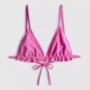 Glitrende trekantet bikini-top med flæser