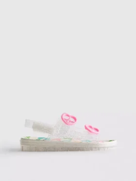 Glitter-jelly-slingback-sandaler med dobbelt spænde