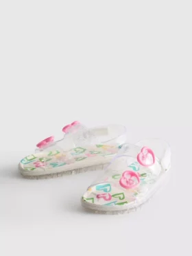 Glitter-jelly-slingback-sandaler med dobbelt spænde