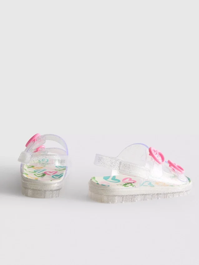 Glitter-jelly-slingback-sandaler med dobbelt spænde