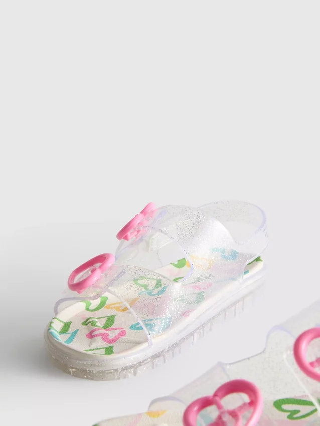 Glitter-jelly-slingback-sandaler med dobbelt spænde