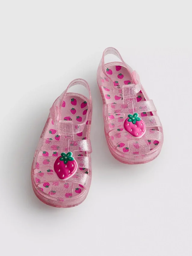 Glitter-sandaler i gennemsigtig gummi