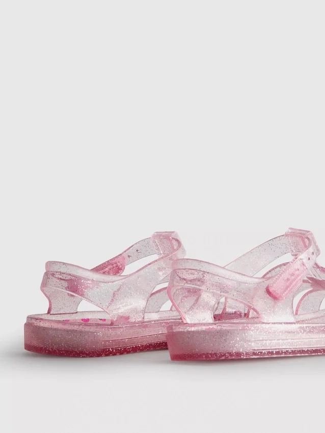 Glitter-sandaler i gennemsigtig gummi