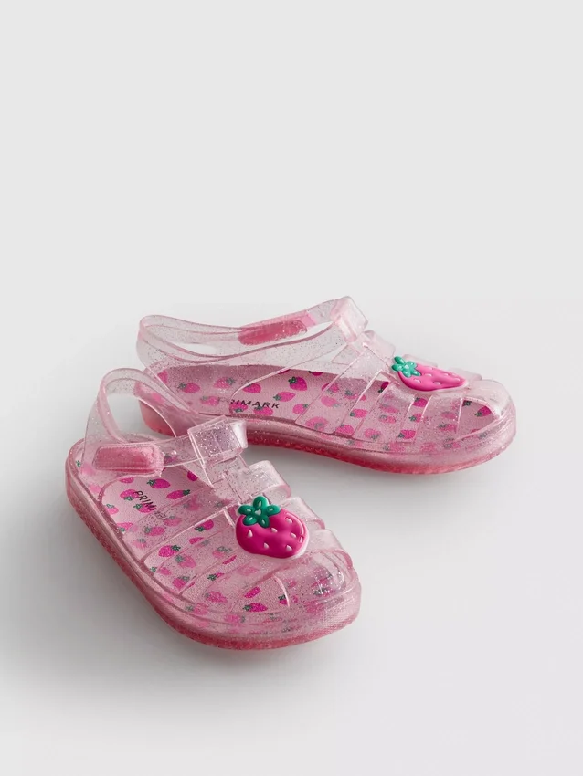 Glitter-sandaler i gennemsigtig gummi