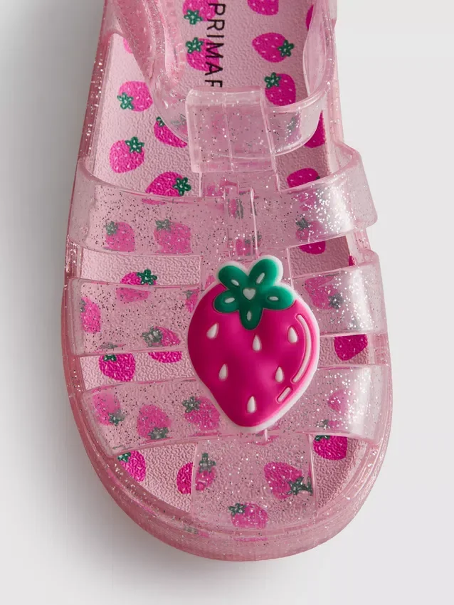 Glitter-sandaler i gennemsigtig gummi