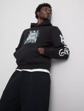 Gorillaz-hoodie med grafisk print
