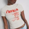 Grafisk Havana-baby-T-shirt med højt bomuldsindhold