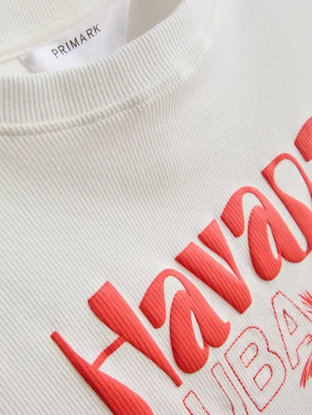 Grafisk Havana-baby-T-shirt med højt bomuldsindhold