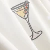 Grafisk martini-sweatshirt med højt bomuldsindhold