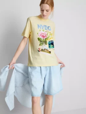 Grafisk T-shirt i bomuld