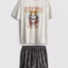 Guns N' Roses pyjamassæt med korte Shorts