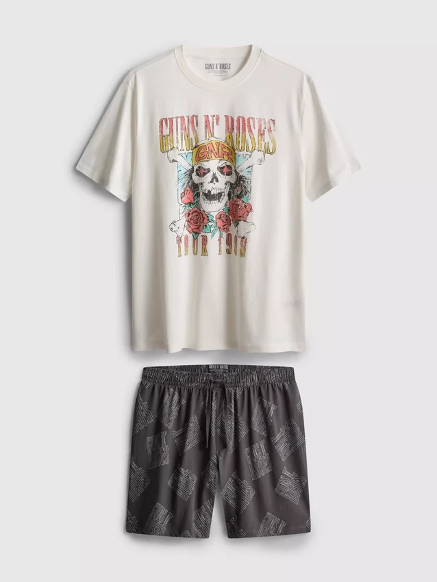 Guns N' Roses pyjamassæt med korte Shorts