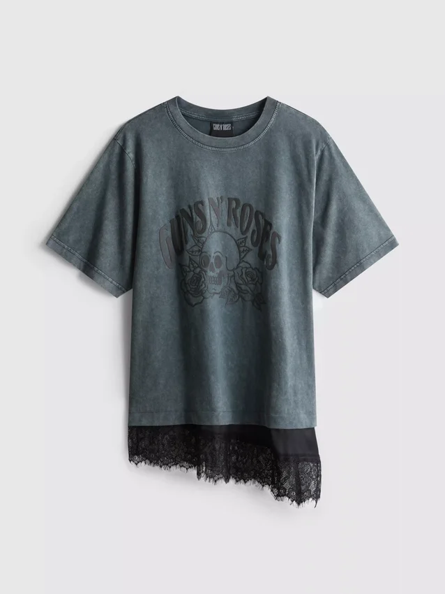 Guns N’ Roses T-shirt med blonderkant