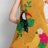 Hæklet, broderet strandminikjole