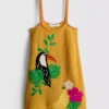 Hæklet, broderet strandminikjole
