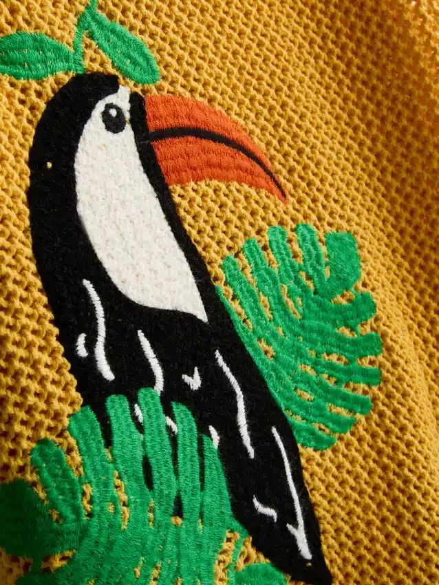 Hæklet, broderet strandminikjole