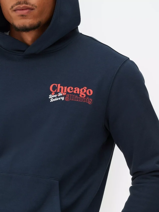 Hættetrøje med Chicago Deep Dish-grafik