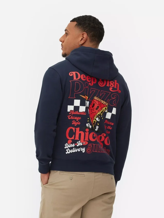 Hættetrøje med Chicago Deep Dish-grafik